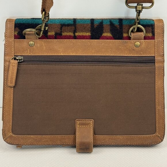 Pendleton Tablet Cover Aztec Wool Leather Adjustable Detachable Crossbody Strap - Picture 5 of 16